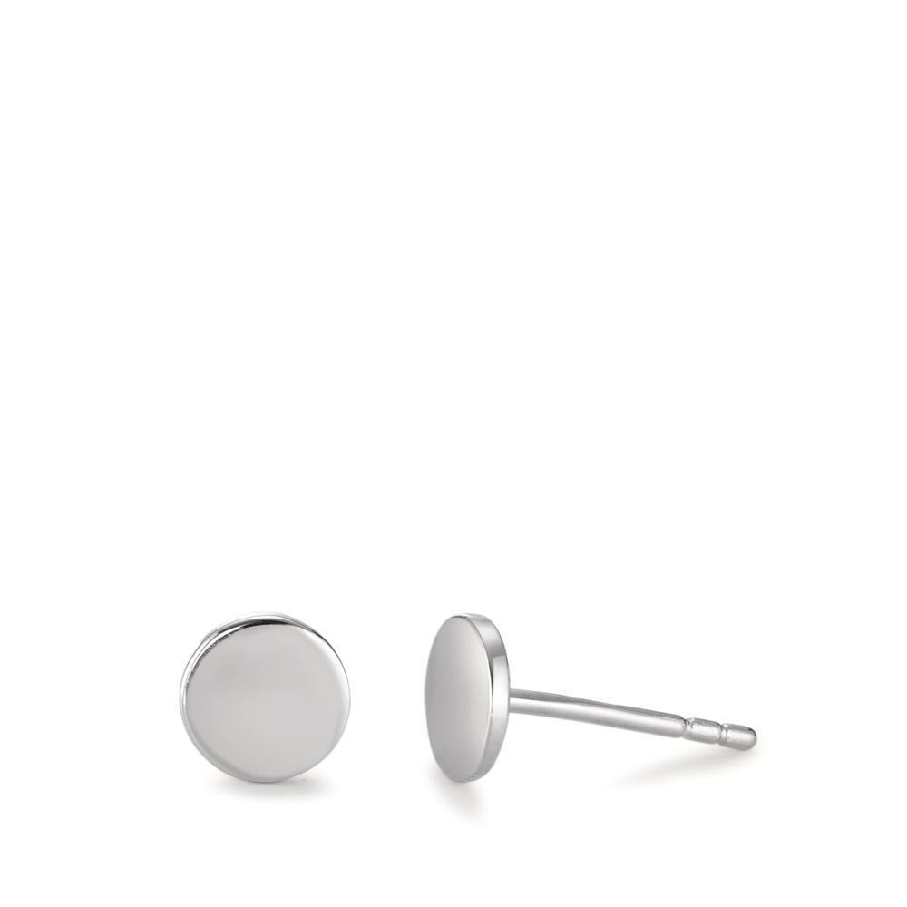 Stud earrings Silver Rhodium plated Ø6 mm