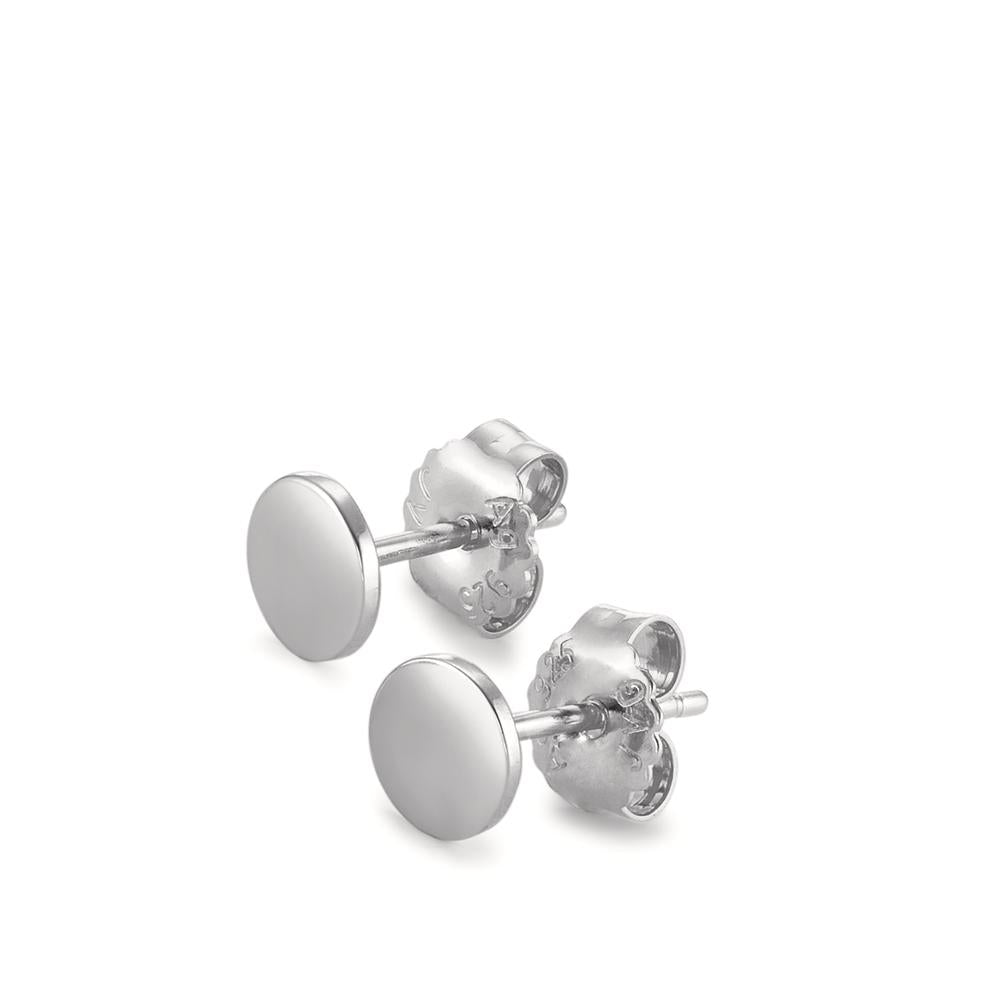 Stud earrings Silver Rhodium plated Ø6 mm