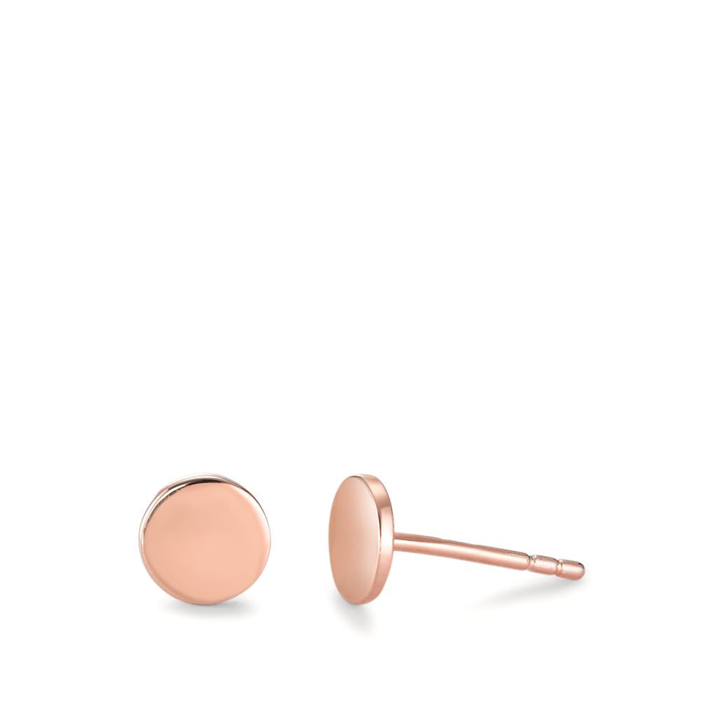 Stud earrings Silver Rose Gold plated Ø6 mm