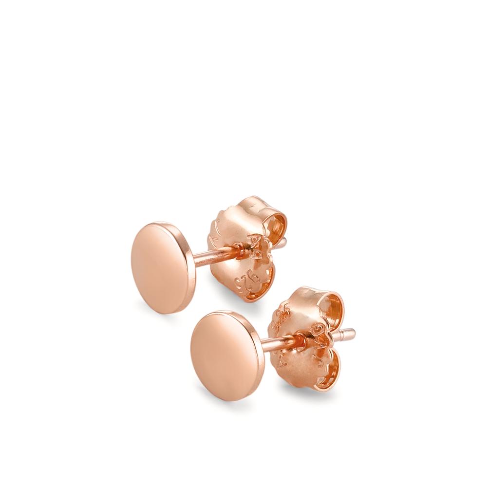 Stud earrings Silver Rose Gold plated Ø6 mm