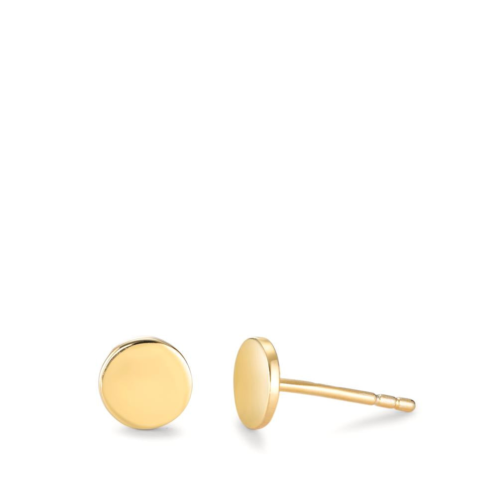 Stud earrings Silver Yellow Gold plated Ø6 mm