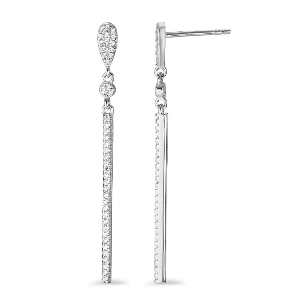 Drop Earrings Silver Zirconia Rhodium plated