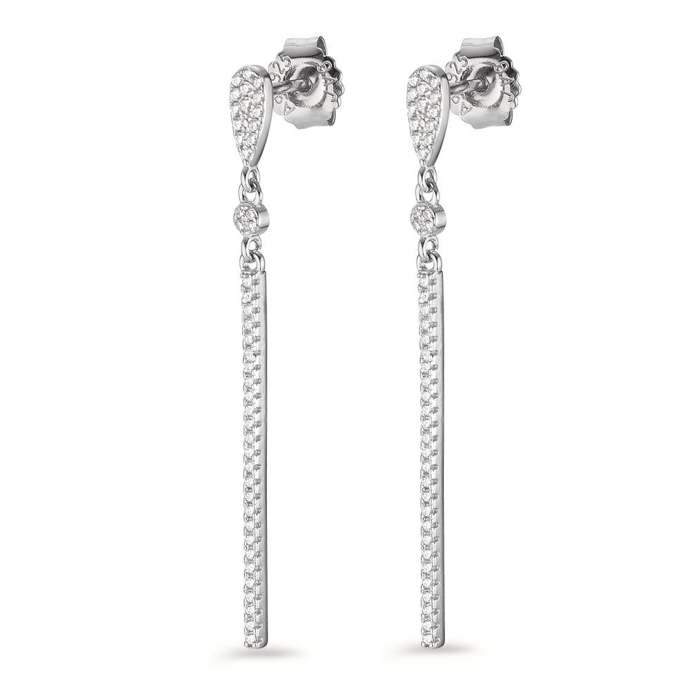 Drop Earrings Silver Zirconia Rhodium plated