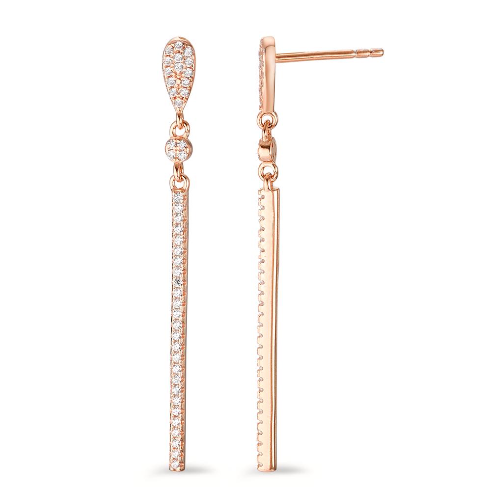 Drop Earrings Silver Zirconia Rose Gold plated