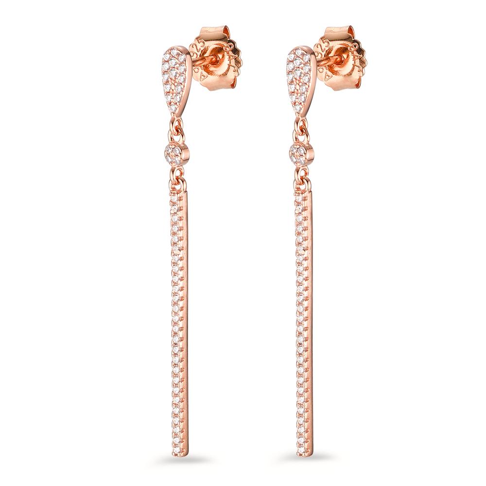 Drop Earrings Silver Zirconia Rose Gold plated