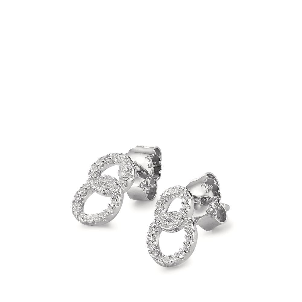 Stud earrings Silver Zirconia Rhodium plated