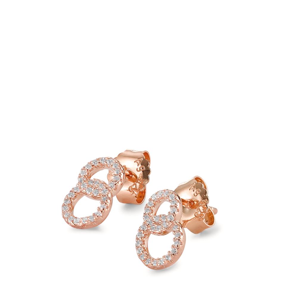 Stud earrings Silver Zirconia Rose Gold plated