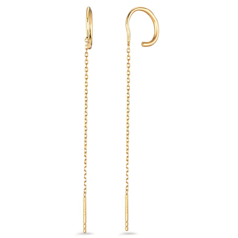 Threader Earrings Silver Yellow Gold plated