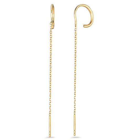 Threader Earrings Silver Yellow Gold plated