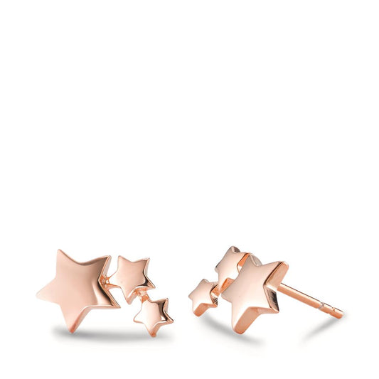 Stud earrings Silver Rose Gold plated Star