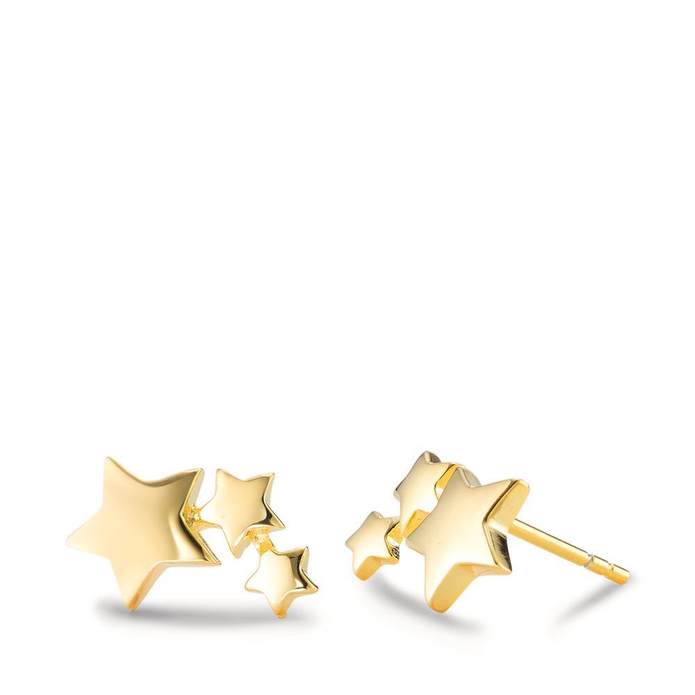 Stud earrings Silver Yellow Gold plated Star