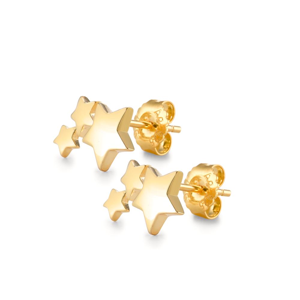 Stud earrings Silver Yellow Gold plated Star