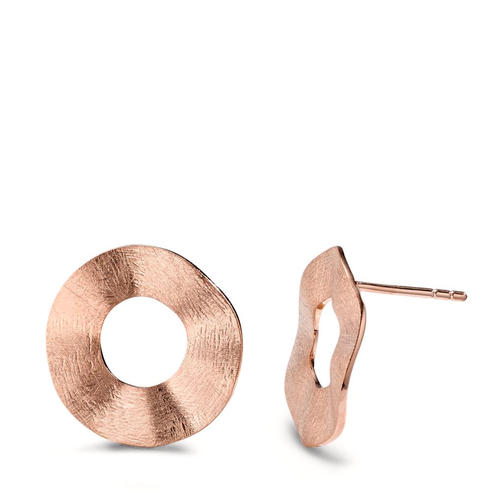 Stud earrings Silver Rose Gold plated Ø17 mm