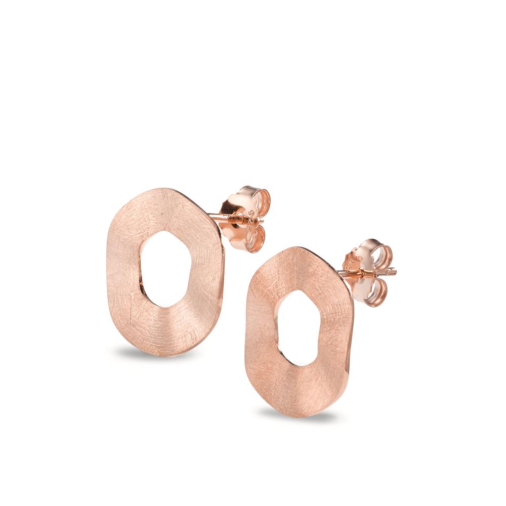 Stud earrings Silver Rose Gold plated Ø17 mm