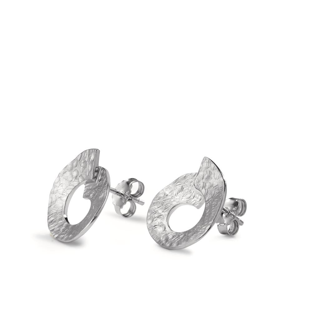 Stud earrings Silver Rhodium plated Ø16 mm