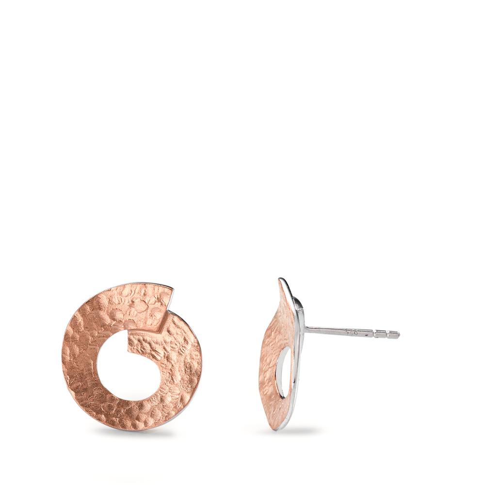 Stud earrings Silver Rose Bicolor Ø16 mm