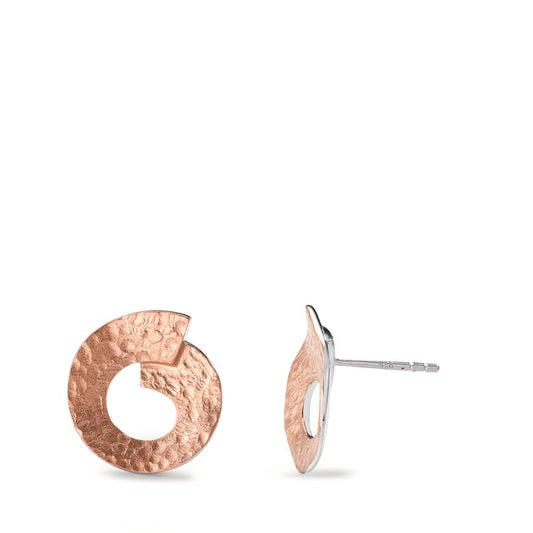 Stud earrings Silver Rose Bicolor Ø16 mm