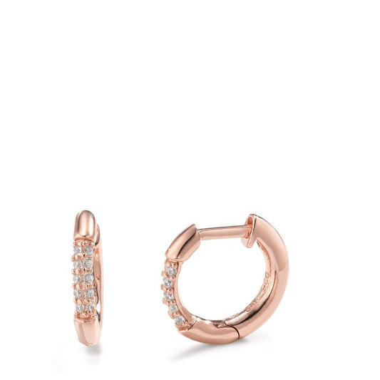 Hinged hoop Silver Zirconia 10 Stones Rose Gold plated