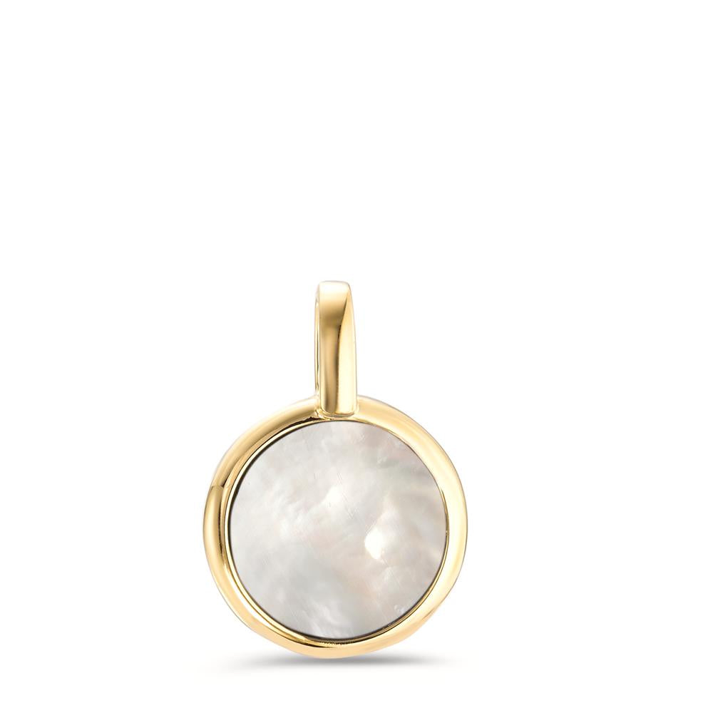 Pendant Silver Gold plated Mother of pearl Ø14 mm