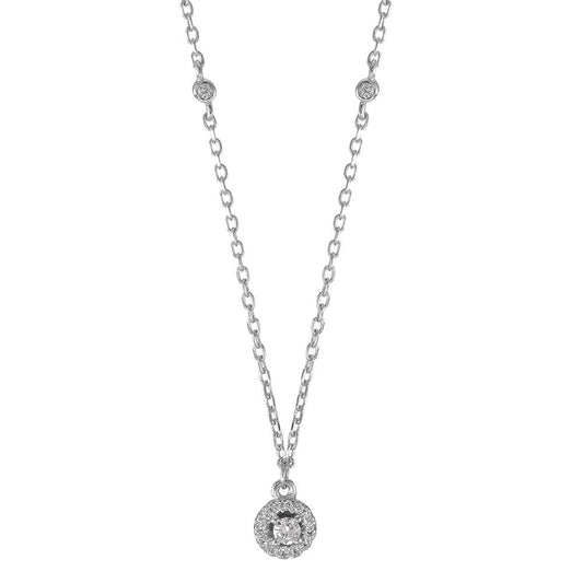 Necklace Silver Zirconia Rhodium plated 40-45 cm