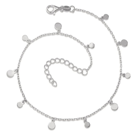 Anklet Silver Rhodium plated 24-27 cm