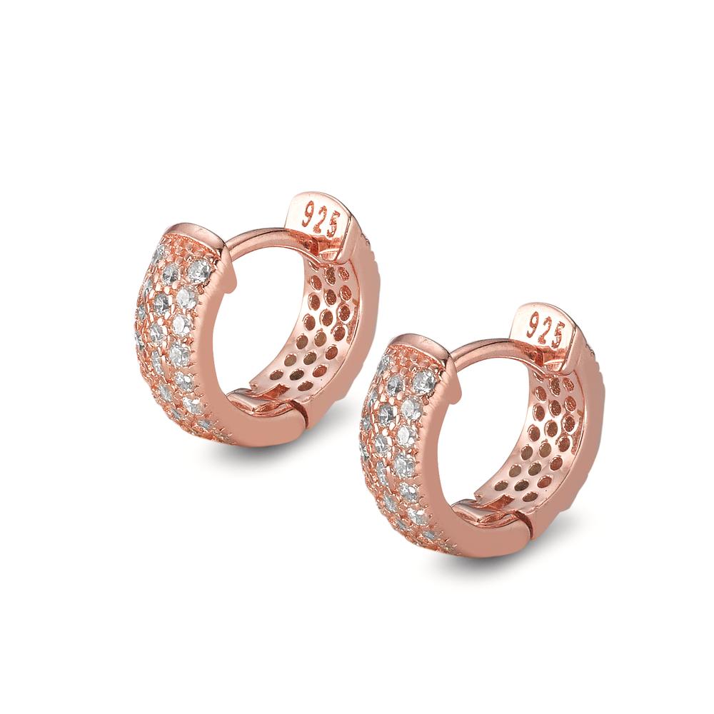 Hinged hoop Silver Zirconia Rose Gold plated