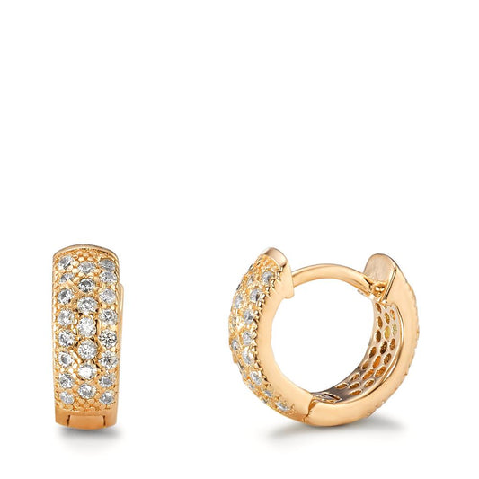 Hinged hoop Silver Zirconia Yellow Gold plated