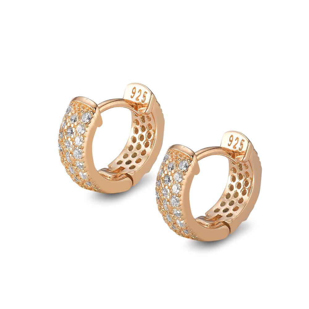 Hinged hoop Silver Zirconia Yellow Gold plated