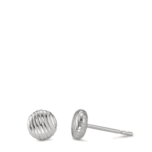 Stud earrings Silver Rhodium plated Ø7 mm