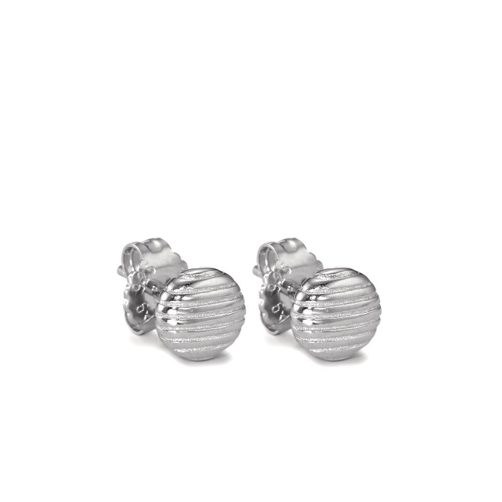 Stud earrings Silver Rhodium plated Ø7 mm