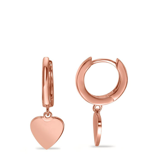 Hinged hoop Silver Rose Gold plated Heart Ø8 mm