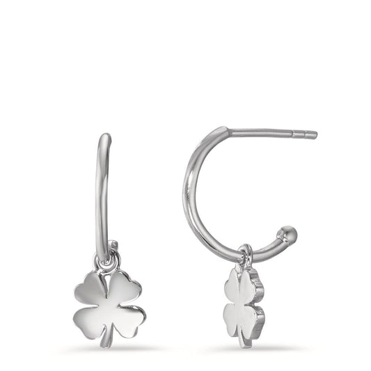 Drop Earrings Silver Rhodium plated Cloverleaf Ø7.5 mm