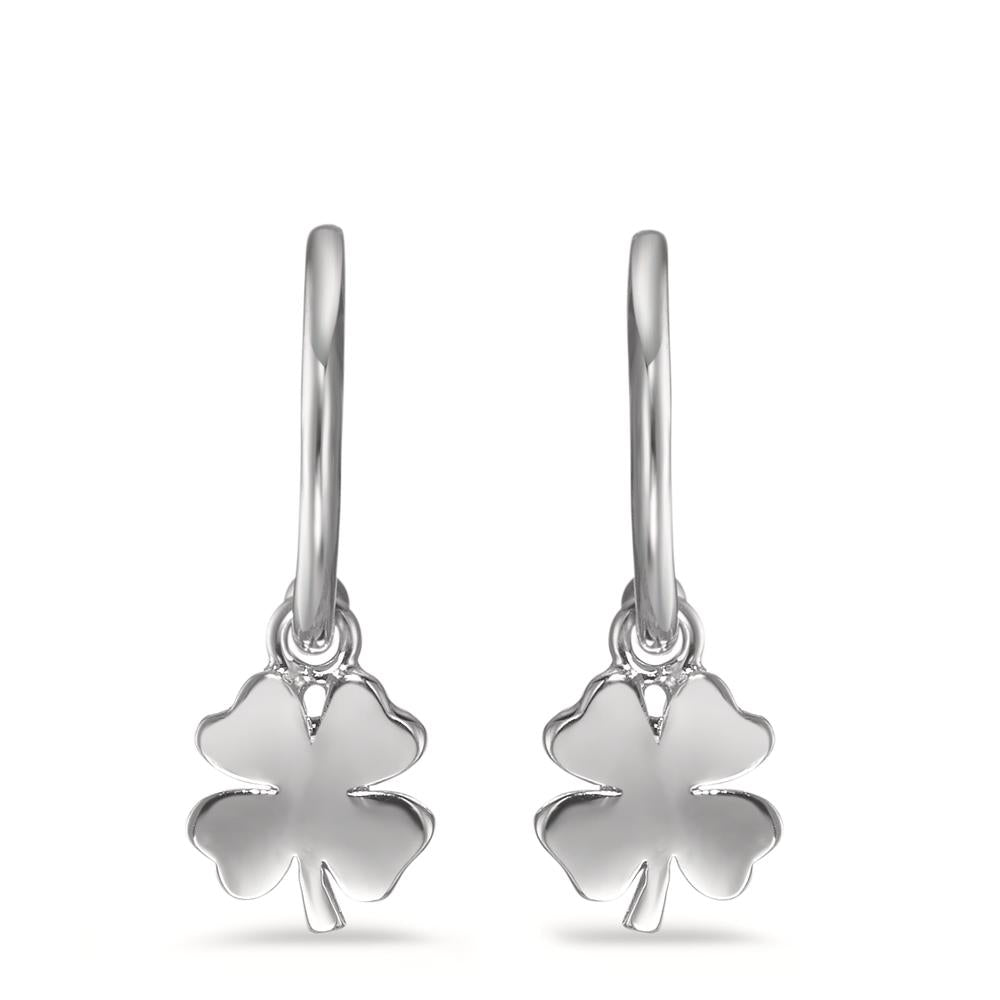 Drop Earrings Silver Rhodium plated Cloverleaf Ø7.5 mm