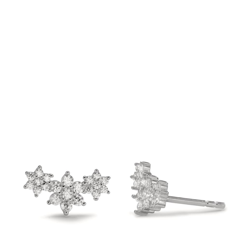 Stud earrings Silver Zirconia Rhodium plated