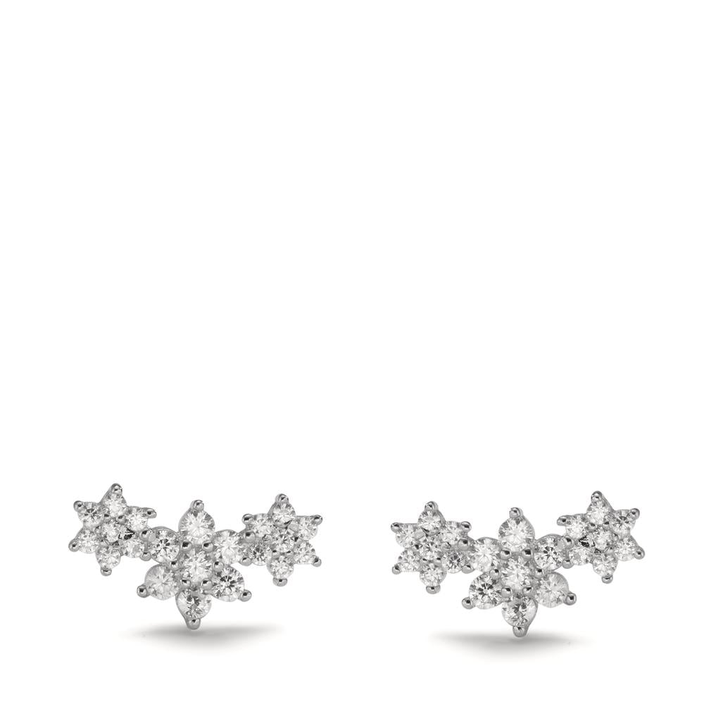 Stud earrings Silver Zirconia Rhodium plated