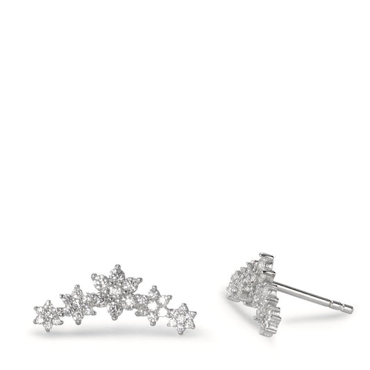 Stud earrings Silver Zirconia Rhodium plated