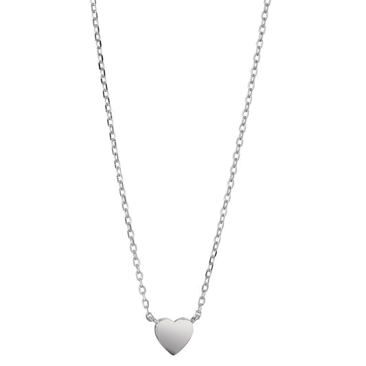 Necklace Silver Rhodium plated Heart 39-44 cm