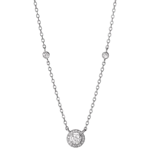 Necklace Silver Zirconia Rhodium plated 39-44 cm