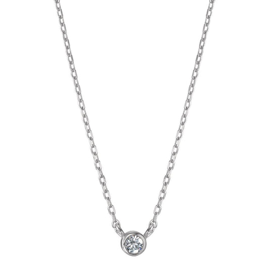 Necklace Silver Zirconia Rhodium plated 32-37 cm