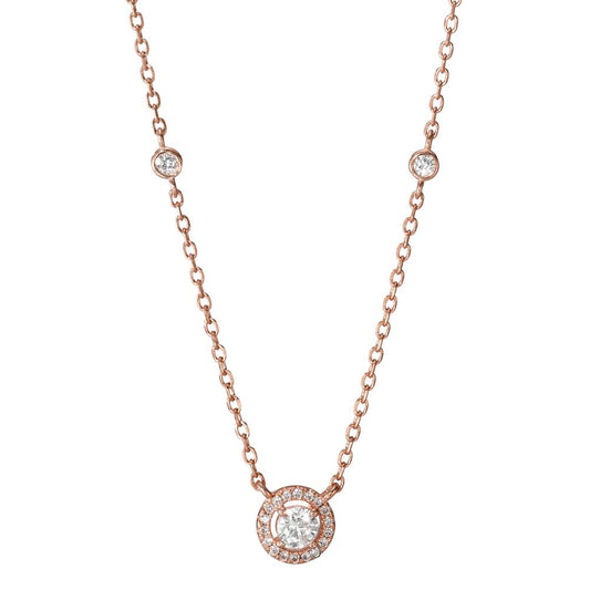 Necklace Silver Zirconia Rose Gold plated 39-44 cm