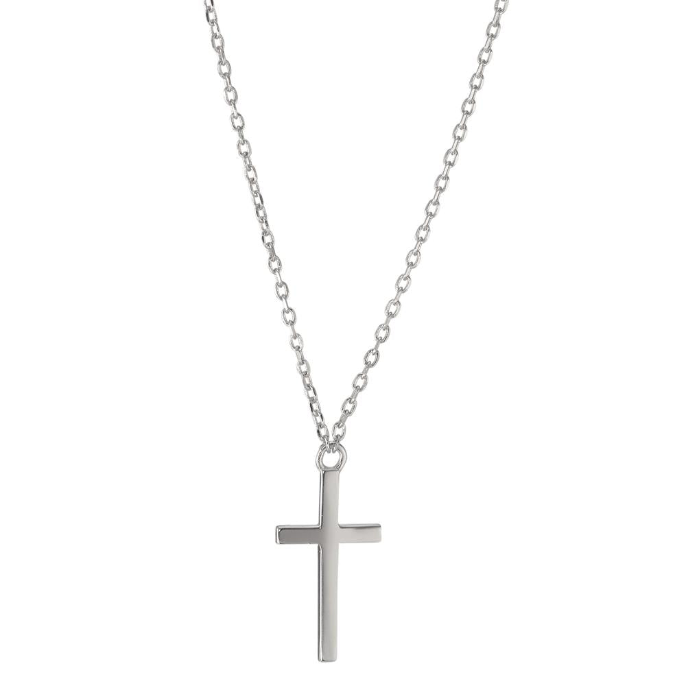 Necklace Silver Rhodium plated Cross 40-45 cm