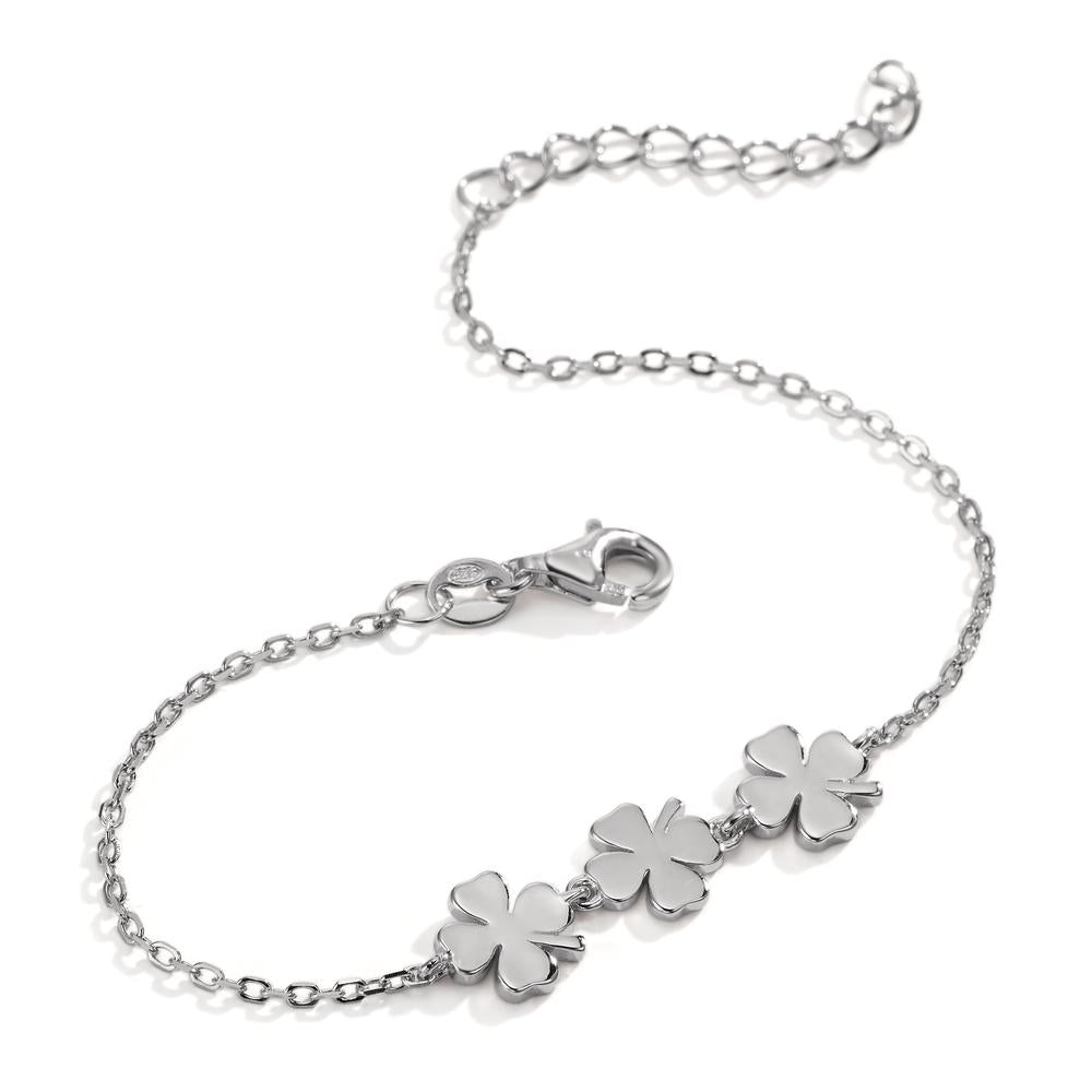 Bracelet Silver Rhodium plated Cloverleaf 16-19 cm