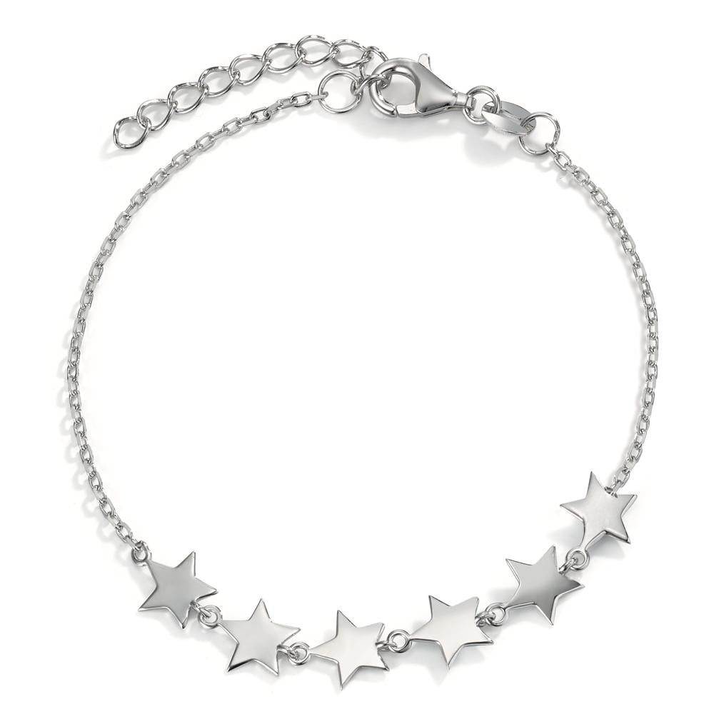 Bracelet Silver Rhodium plated Star 16-19 cm