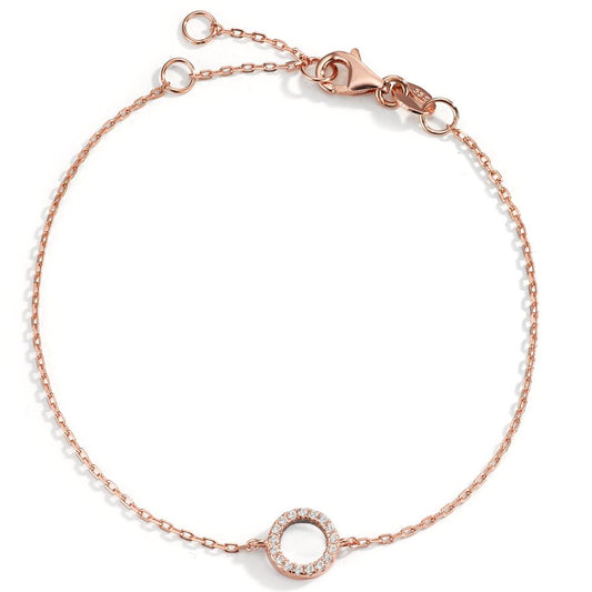 Bracelet Silver Zirconia Rose Gold plated 16-19 cm