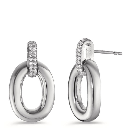 Drop Earrings Silver Zirconia 40 Stones Rhodium plated