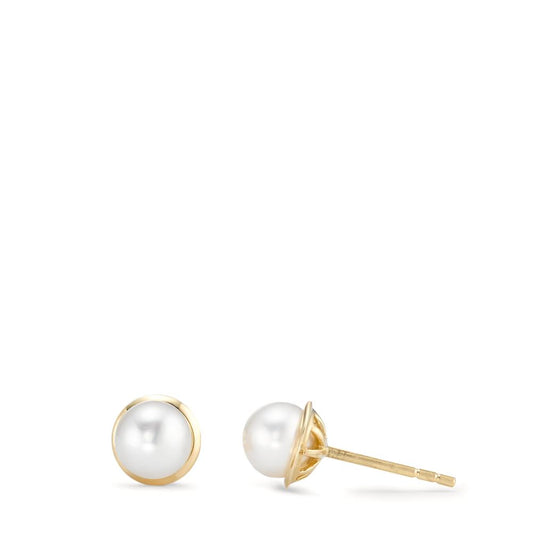 Stud earrings 18k Yellow Gold Freshwater pearl Ø6.5 mm