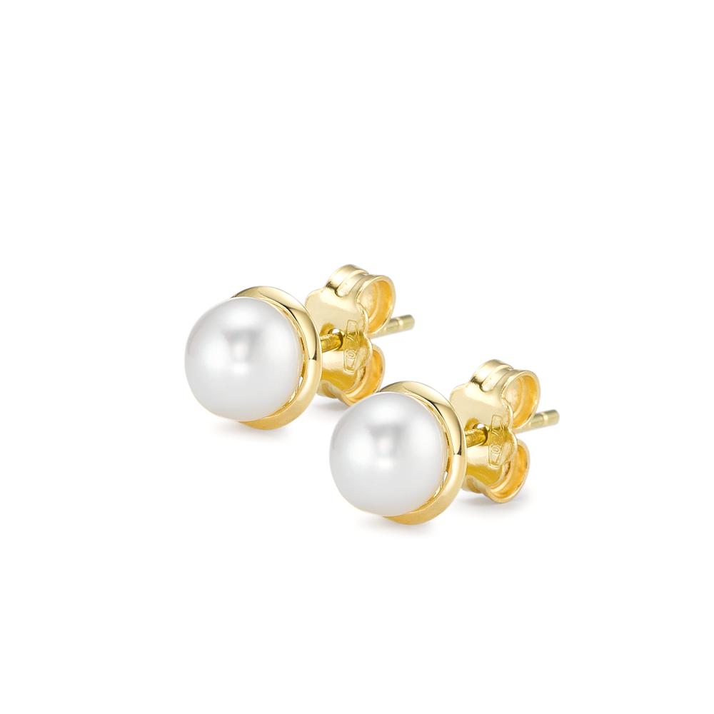 Stud earrings 18k Yellow Gold Freshwater pearl Ø6.5 mm