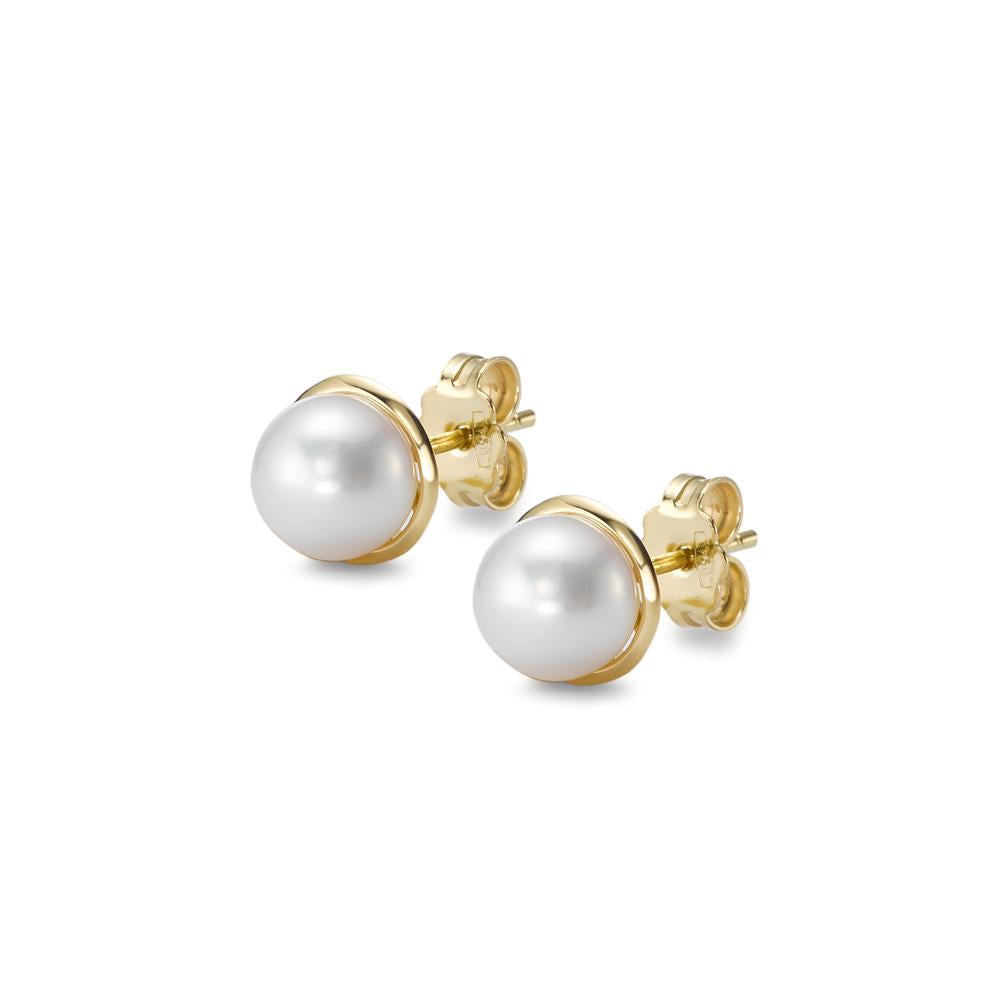 Stud earrings 18k Yellow Gold Freshwater pearl Ø7.5 mm