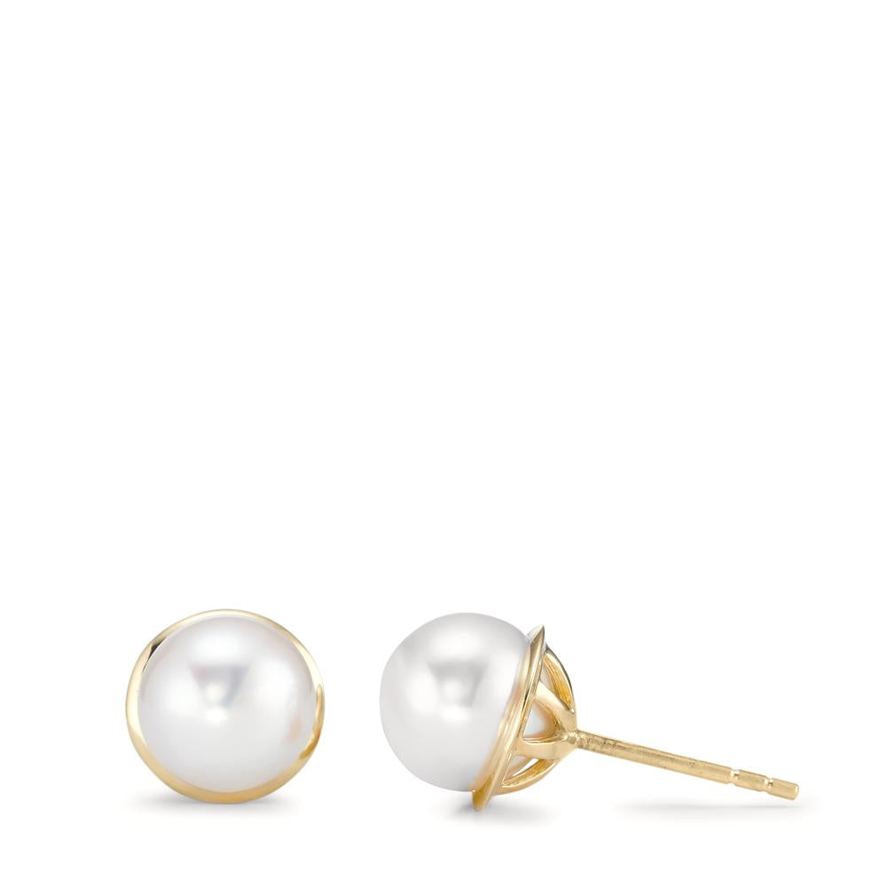 Stud earrings 18k Yellow Gold Freshwater pearl Ø8.5 mm