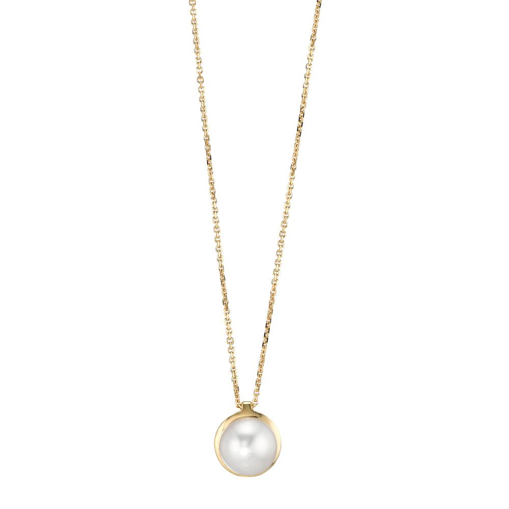 Necklace 18k Yellow Gold Freshwater pearl 42 cm